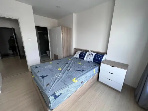 For rent, Supalai Veranda, Sukhumvit 117, north side, sofa can sleep Good washing machine. Hurry up to reserve.