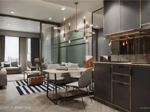 Urgent sale, Chapter Chula-Samyan condo, beautiful room, fully furnished, new furniture and complete electrical appliances images