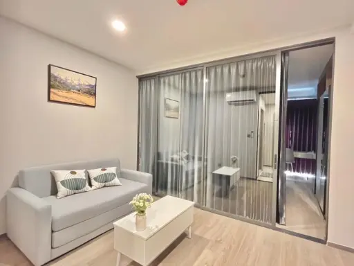 For rent Salaya One Residence, 4th floor, beautifully decorated room, ready to live in, fully furnished, you must not miss it.