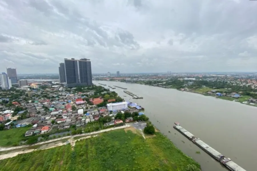 For rent, Manor Sanambinnam, 33rd floor, Chao Phraya River view, very beautiful, has everything, complete with washing machine, book now.