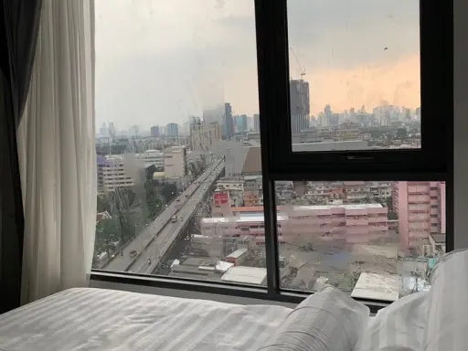 Condo for rent, Modiz Rhyme Ramkhamhaeng, 15th floor, great view, comfortable decorated room. Already feel comfortable. Good price. Book now.