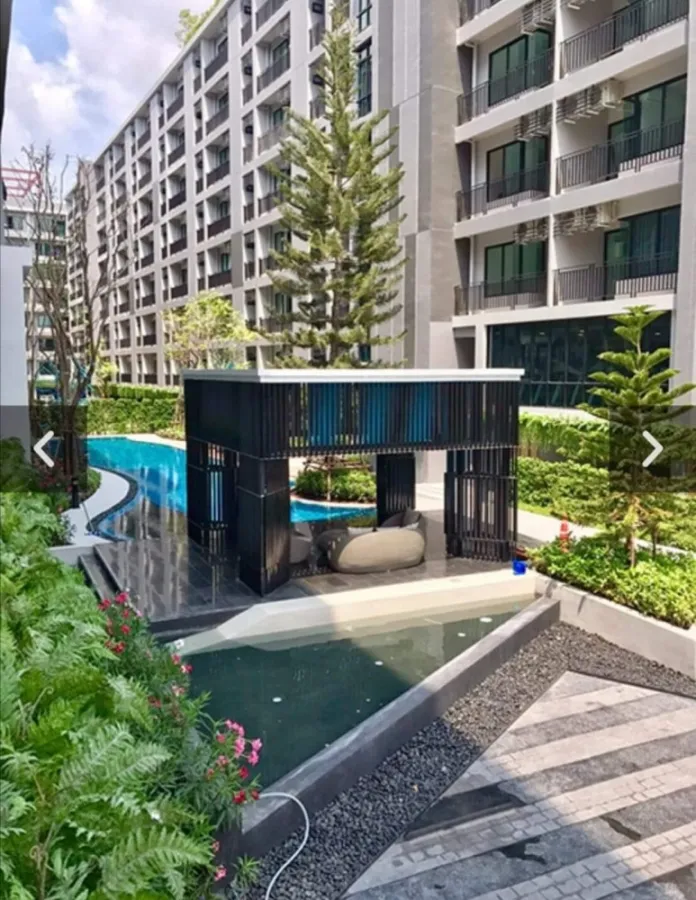Condo for sale, The Cabana Modern Resort, condominium, beautiful view overlooking Bhumibol Bridge. The atmosphere is great!