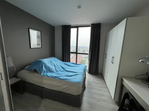 Condo for rent, Chambers Cher Ratchada-Ramintra. The room is decorated and ready to move in. The atmosphere is quiet. Reservations are required.