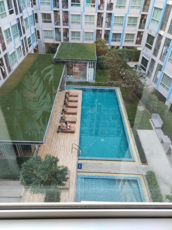 Condo for rent, The Kith Plus Sukhumvit 113, beautiful room, pool view project Fully furnished and electrical appliances