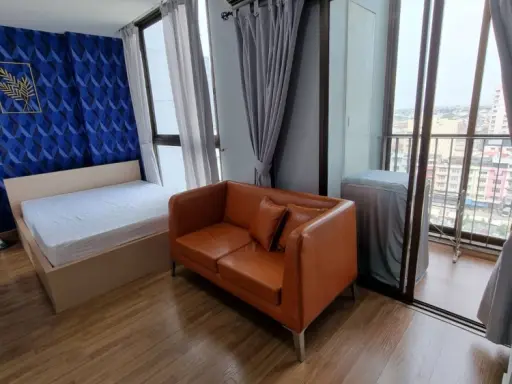 For rent!! Condo Ideo Mix Sukhumvit 103, 12A floor, Building B, beautiful room, good location, convenient transportation, near BTS, don't miss it!! images