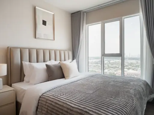 ให้เช่า Regent Home Bangna วิวแม่น้ำเจ้าพระยา เฟอร์นิเจอร์ตกแต่งบิ้วอินวัสดุ HMR อย่างดี จองเลย