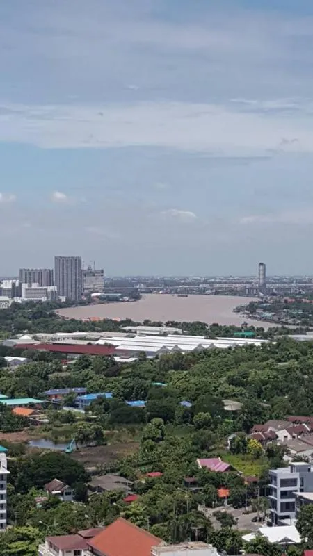 Condo for sale Lumpini Ville Chaengwattana, Pak Kret, corner room, next to the balcony, 180 degree view full river view