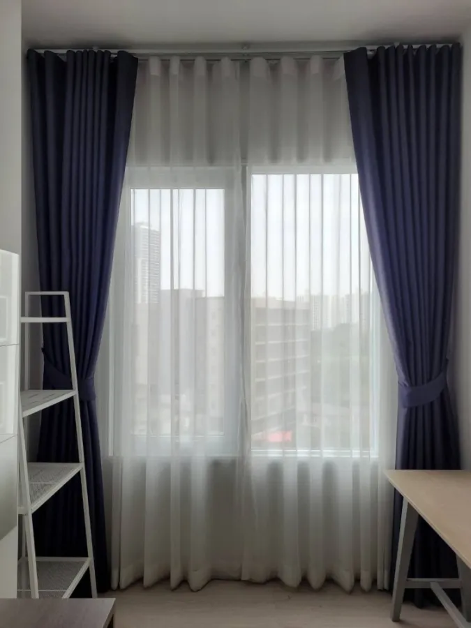 For sale: Chapter One Eco Ratchada-Huai Khwang, 5th floor, not very high, white room, pleasing to the eye, fully furnished, don't just look.
