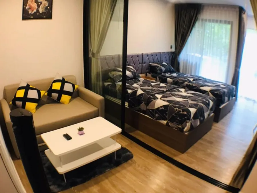 ให้เช่า Kave town shift ห้องแบบ 2 เตียง ขนาด 27 ตรม. ได้วิวสวน สวยมาก ห้องดีแบบนี้รีบจองเลยน้า
