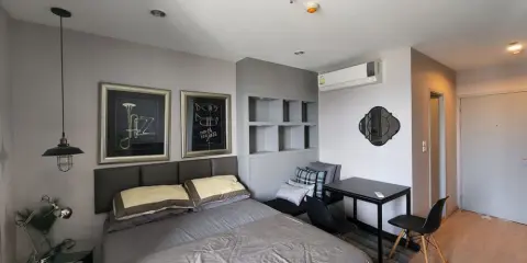 ให้เช่า ไอดีโอ วุฒากาศ ชั้นสูง วิวเมืองสวยมาก ห้อง Studio ตกแต่งสไตล์โมเดิร์น น่าอยู่สุดๆ จองเลยจร้า