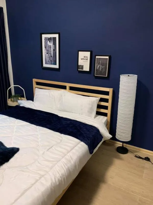 Condo for rent, A Space Sukhumvit 77, newly decorated room, very beautiful Fully furnished There is an area in front of the room, urgently book.