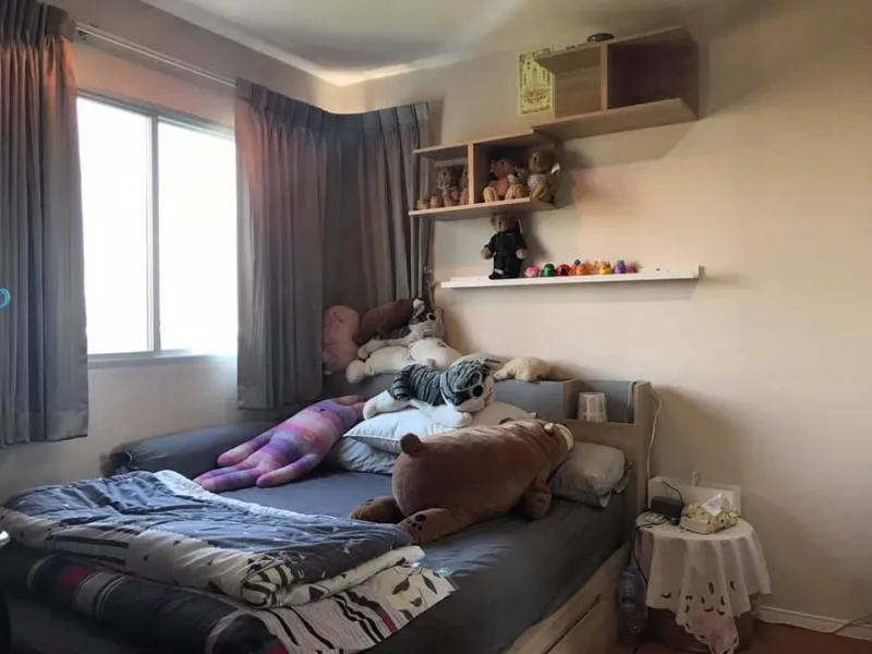 Condo for sale Lumpini Mega City Bangna Beautiful decoration, complete with furniture, private corner room, great value.