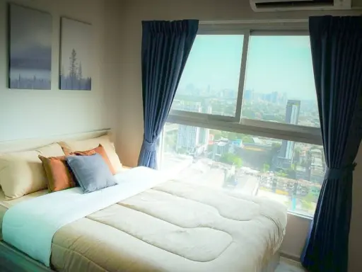 For sale, rent, Plum Condo, Ramkhamhaeng Station, the most beautiful room Premium view, fully furnished, 2 layers of curtains to block out light, book images