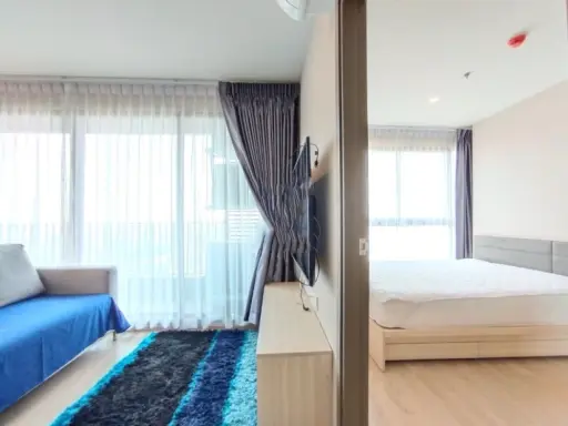 For rent!! Ideo O2 Condo, only 600 m from BTS Bangna, 21st floor, Building C, beautiful view, fully furnished, don't miss it!!