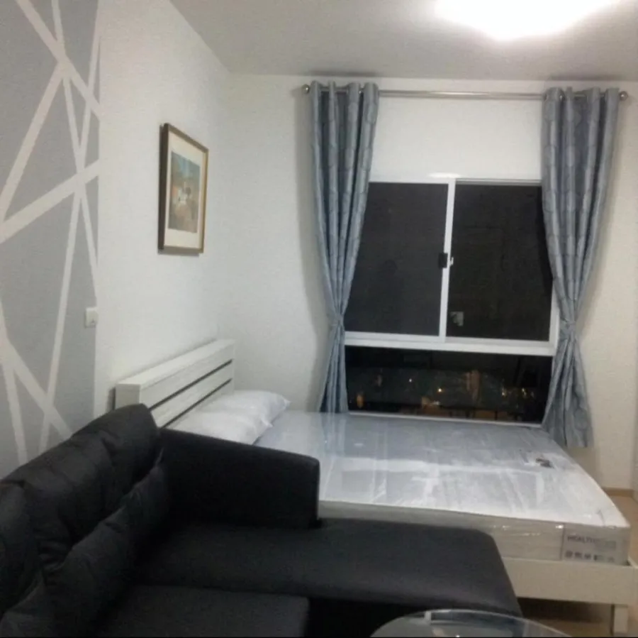 For rent, Unio Charan, 3 rooms, ready to move in. simple decoration Complete set of furniture If you don't reserve, you'll miss a lot.