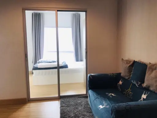 Condo for rent, The Kith Light Bangkadi-Tiwanon. The room is divided into proportions. Clear zone division, good price, book now, don't delay.