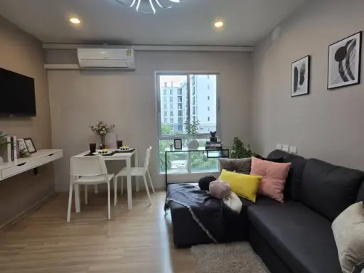 Plum Condo Chaengwattana Station for sale, nice room, fully furnished, just bring your bag and move in.