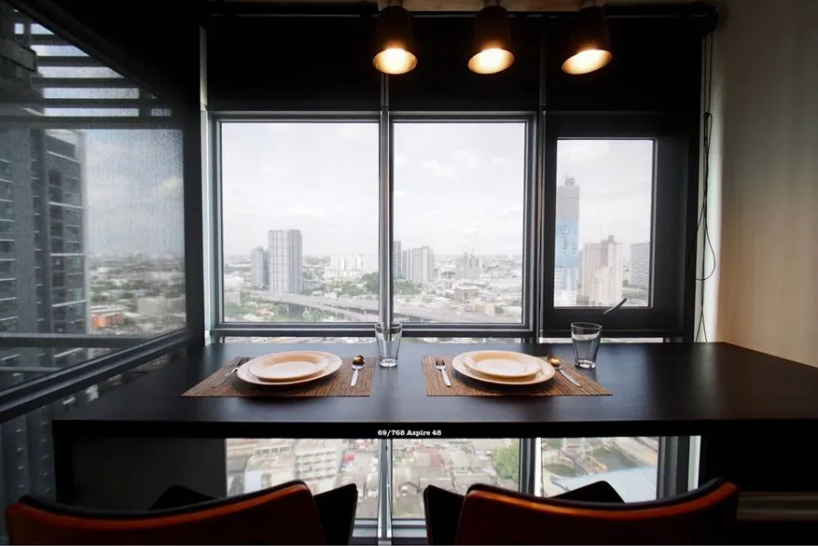 For sale: Aspire Sukhumvit 48, very cool wallpaper, high floor, beautiful view. Interested in owning it, book now.