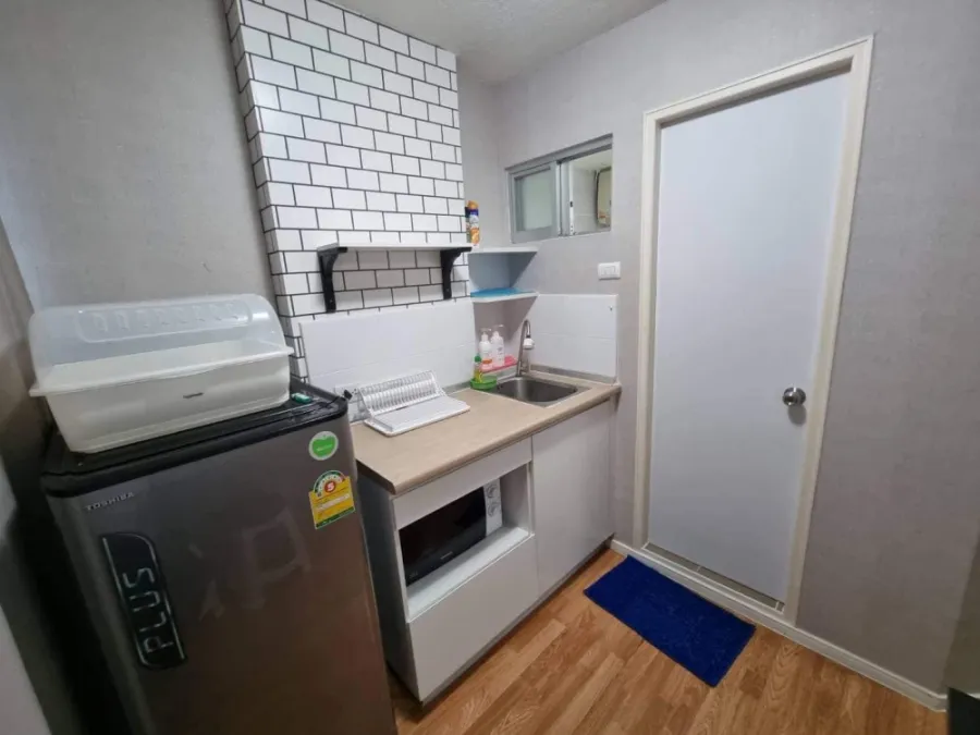 Condo for rent, Lumpini Ville Onnut - Ladkrabang 2, Building A, 6th floor, beautiful view, corner room, ready to move in. Hurry up to reserve!