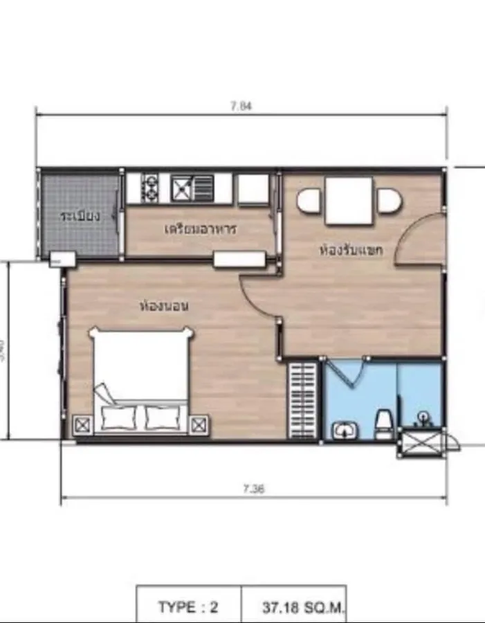 For sale: The Maple Ratchada-Ladprao, spacious room, partitioned, city view, hurry to reserve, become the owner.