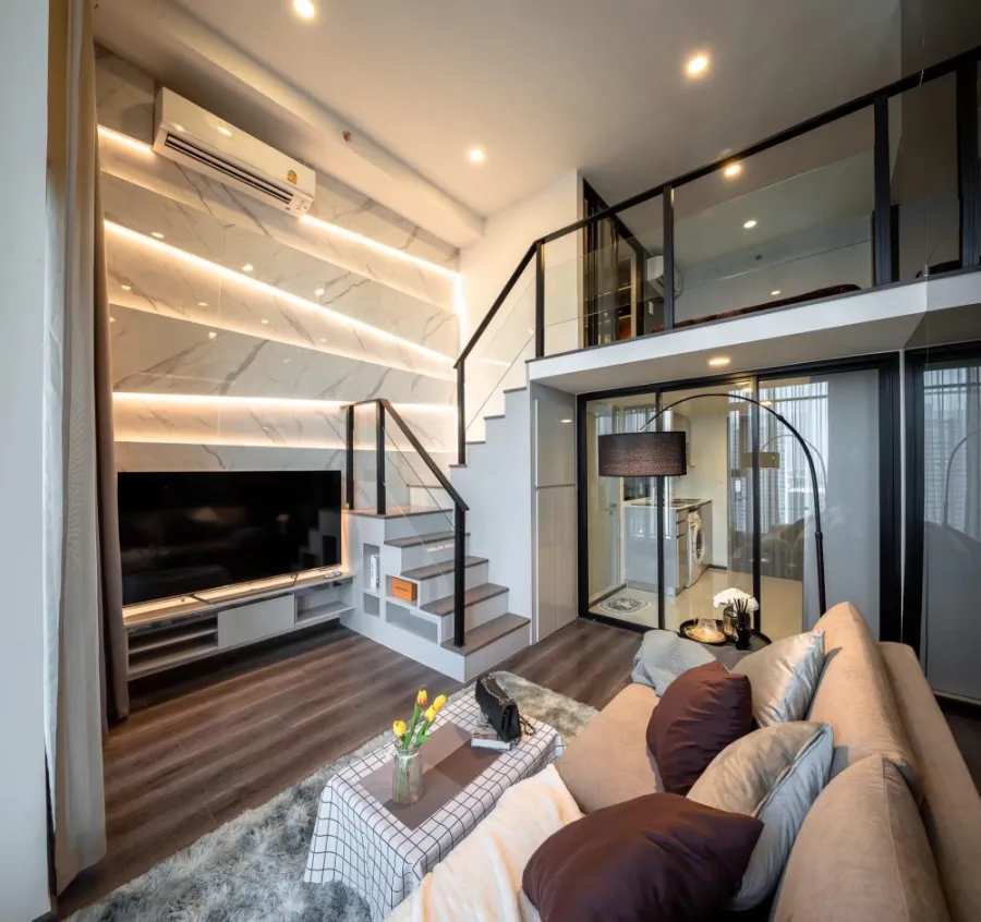 ปล่อยเช่า Knightsbridge Space Ratchayothin ห้อง Duo Space 2 ชั้น แต่งครบ Build-in ทั้งห้อง จองเลย