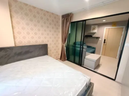 ให้เช่า Condo Rise Rama 9 ห้องกั้นเป็นสัดส่วน ติดวอลเปเปอร์อย่างดี แถมราคาสุดโดนต้องจองด่วนๆเลย images