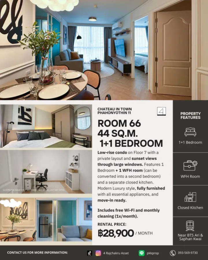 🌟 ปล่อยเช่า Chateau In Town พหลโยธิน 11 ห้อง Rare ทำเลอารีย์! 🏡🌆