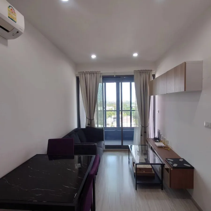 Condo for rent or sale, Ideo Mobi Sukhumvit Eastgate, nice room, modern style, soft tones, don't miss it