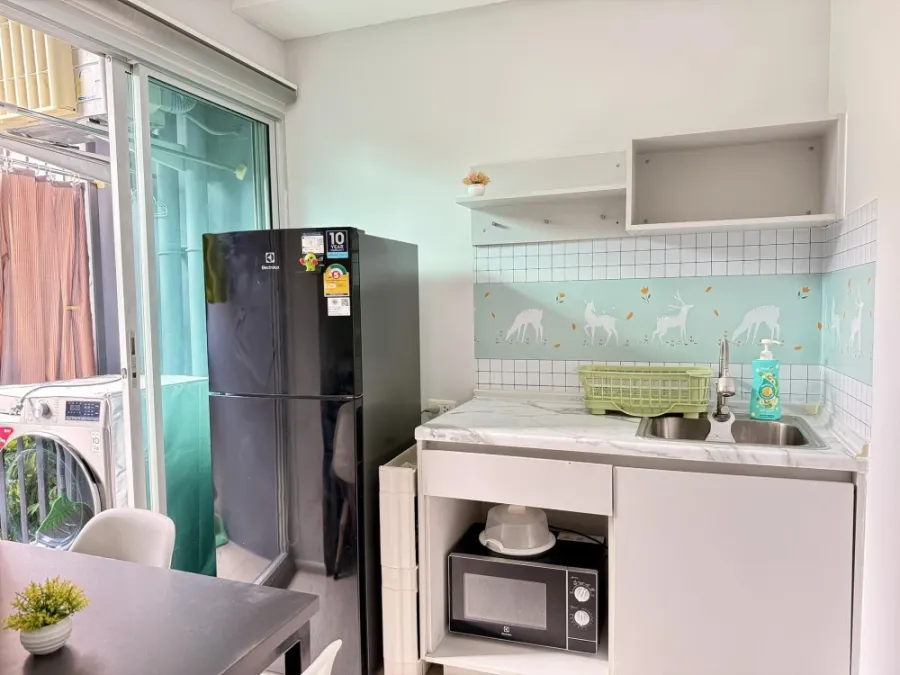 ให้เช่า Plum Condo Ram 60 interchange ห้องอยู่ชั้น 2 เฟอร์นิเจอร์และเครื่องใช้ไฟฟ้าครบพร้อมอยู่