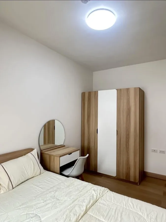 For rent: My Condo Sukhumvit 103, 1 bedroom, 1 bathroom, fully furnished and equipped with electrical appliances. Good like this, reserve now.