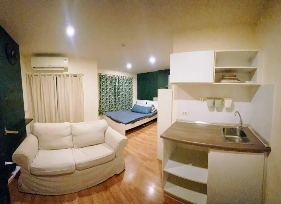 For rent: Lumpini Ville Pranangklao-Riverview Studio room, 2nd floor, low rise, comes with amenities. Reserve now.