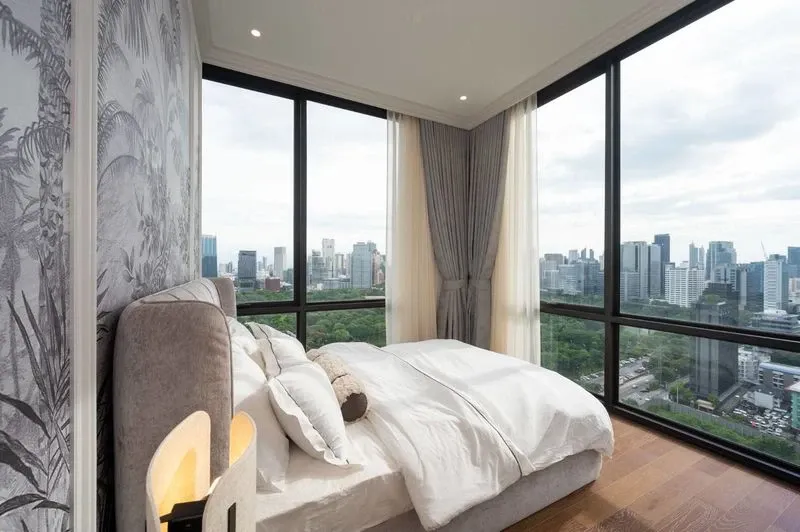 Sell, rent, Munich Langsuan condo, high floor, beautiful view, good atmosphere, corner room, very private