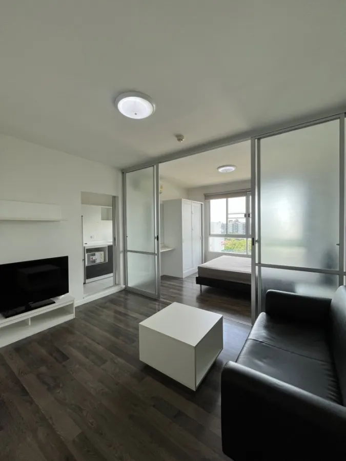 For rent, D Condo Sukhumvit 109, 8th floor, Building B, fully furnished + electrical appliances, near BTS, ready to move in, book now!!