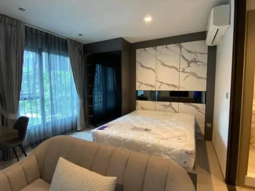 Life asoke rama 9 for rent ห้อง studio ห้องใหม่เอี่ยมตกแต่งพร้อมเข้าอยู่ เฟอร์built-in พร้อม จองเลย images