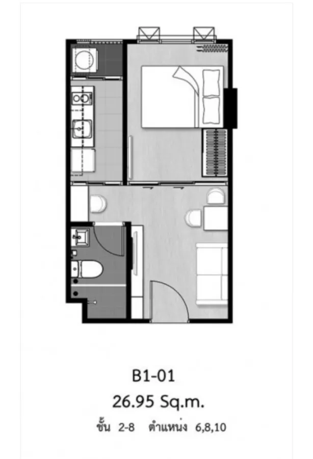 For sale: B Loft Light Sukhumvit 115, corner room, most auspicious room number. Sai Mu shouldn't miss it. Hurry and reserve it quickly. ​