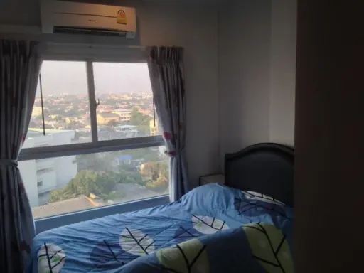 For rent The Parkland Ngamwongwan, Khae Rai, beautiful city view. Built-in wardrobe Good room at an affordable price, quick.