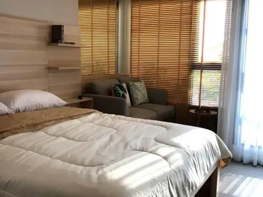 For rent: Life Sukhumvit 62, studio room, fully furnished, built-in, complete with all functions, lush garden view, hurry and reserve now!
