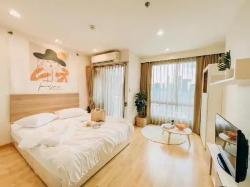 For rent, Casa Condo Asoke-Din Daeng, beautiful room, beautiful decoration, ready to move in. Don't miss it.