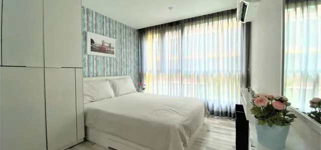 ให้เช่า เดอะคิวบ์ พลัส แจ้งวัฒนะ ห้องทิศเหนือ เย็นสบาย วิวสวน วอลเปเปอร์ทั้งห้องลายพิเศษ ห้ามพลาดเลย images