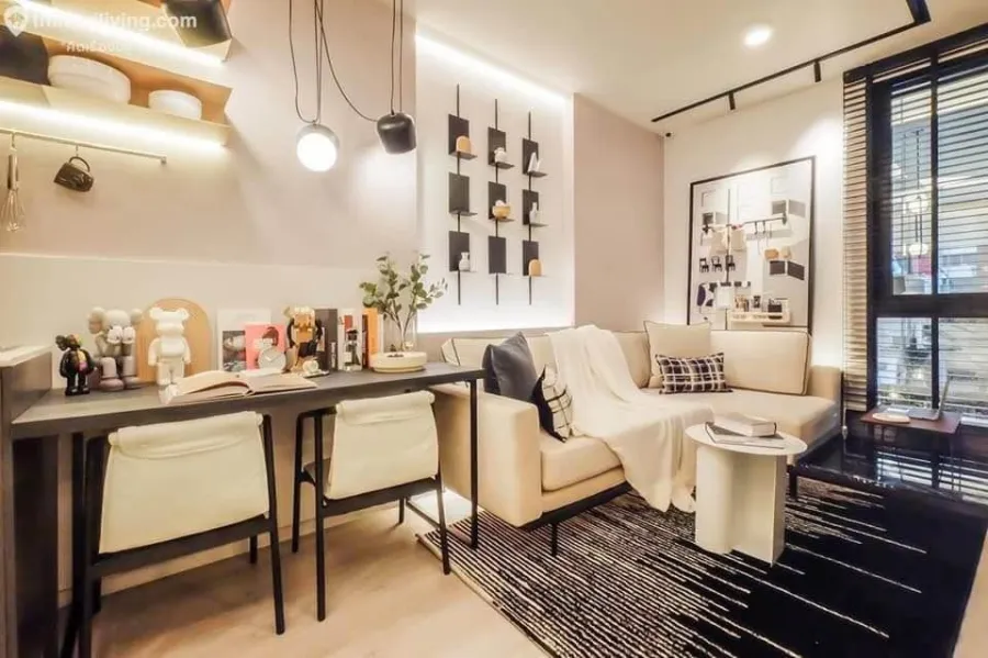 For sale, Quintara My Jane Ratchada - Huai Khwang, a nice room, a wide balcony, with a built-in kitchen, book now, don't delay.