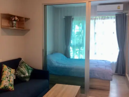 For rent, Happy Condo, Don Mueang, The Terminal, 2nd floor, corner room, pool view, beautiful room, very nice, book now.