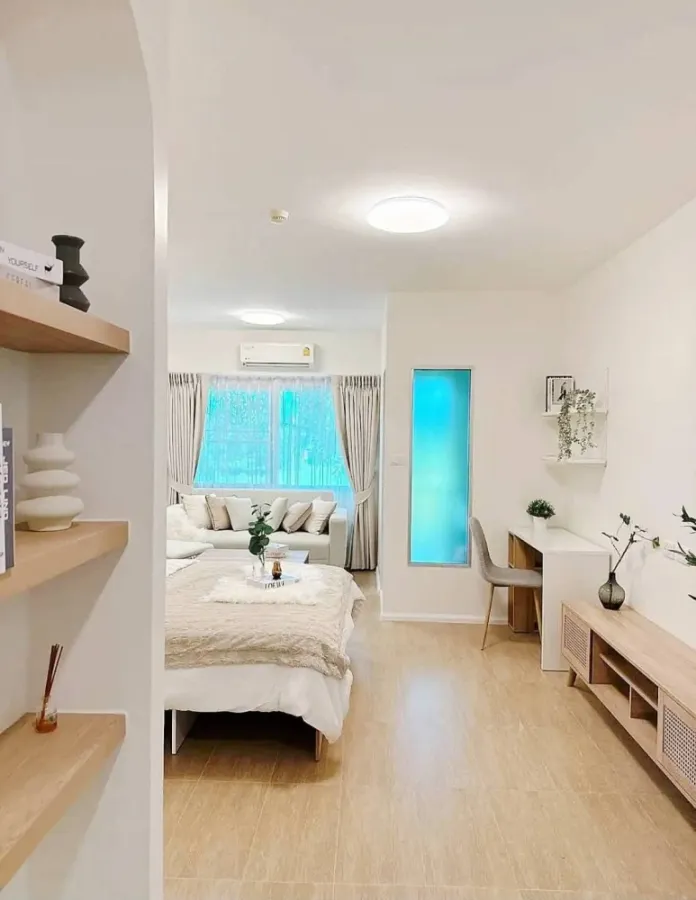 For rent!! 🏢 Condo A Space Sukhumvit 77, a room decorated in a simple, luxurious style, good price, ready to move in, hurry and reserve now!!