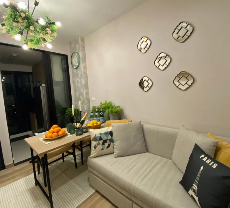 Urgent sale!! Condo Niche Mono Sukhumvit-Bearing, 29th floor, Chao Phraya River view. The room is beautifully decorated. Don't miss it!!