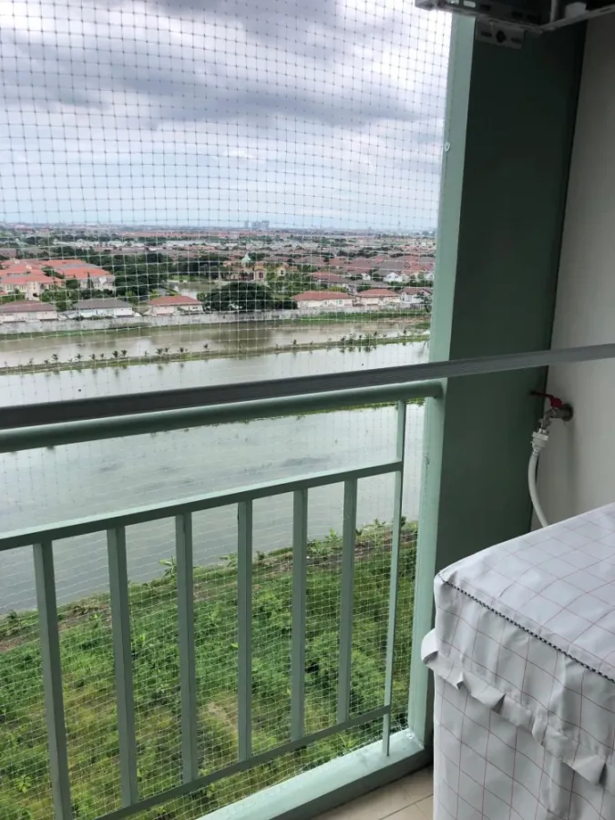 For rent Lumpini Mega city Bangna, beautiful room, clean, complete electrical appliances, very beautiful view, no buildings blocking, quiet, move now!