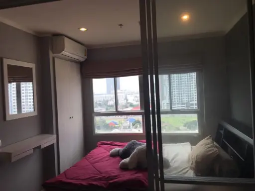 Condo for rent, Lumpini Ville Sukhumvit 77, beautiful room, lots of furniture, beautiful city view, good location, suitable for working people, near BTS.