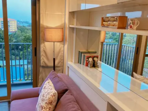 Rent Condo Ashton Morph 38, beautiful room, beautiful decoration, garden view, high ceiling, not uncomfortable The atmosphere is very pleasant.