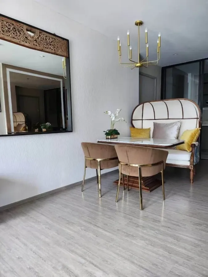 For rent!! Rhythm Ekkamai Condo, 22nd floor, beautiful room, fully furnished, ready to move in. Reserve now!!