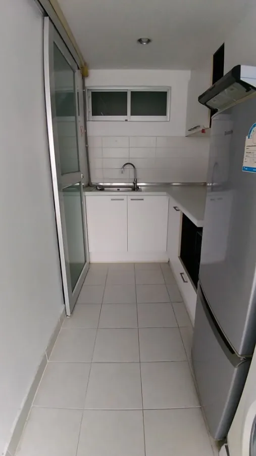 Condo for sale or rent, Lumpini Ville Cultural Center, with balcony, furniture and complete electrical appliances.