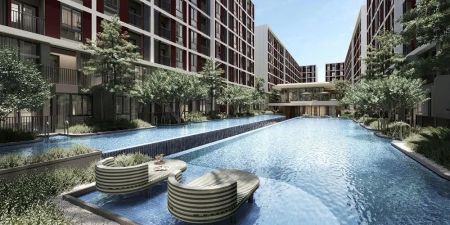Selling down payment New Cross Khu Khot Station, 8th floor, beautiful view, no buildings blocking it, good position, nice to live in. Hurry and reserv