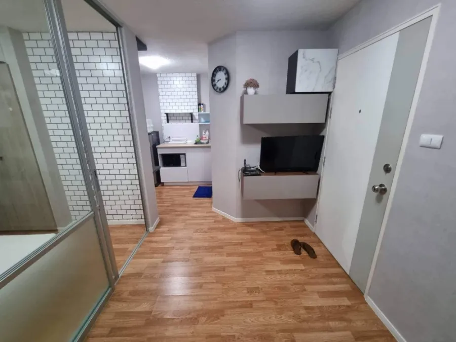 Condo for rent, Lumpini Ville Onnut - Ladkrabang 2, Building A, 6th floor, beautiful view, corner room, ready to move in. Hurry up to reserve!
